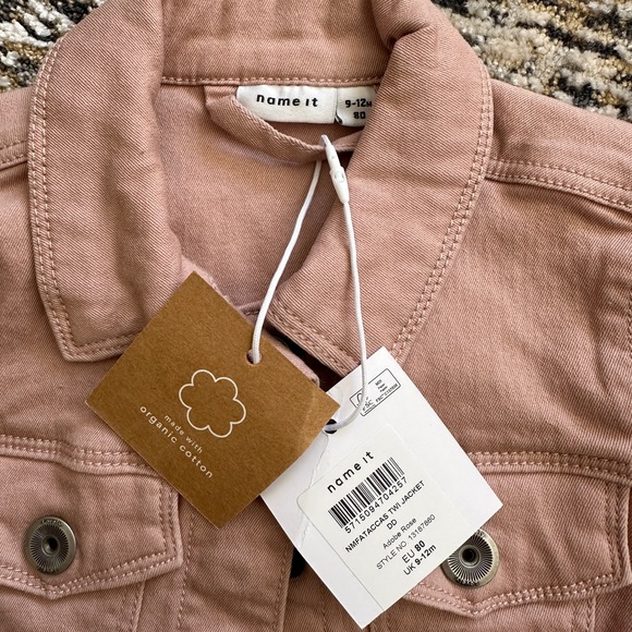 name it pink denim jean jacket size 9-12 m - Picture 2 of 3